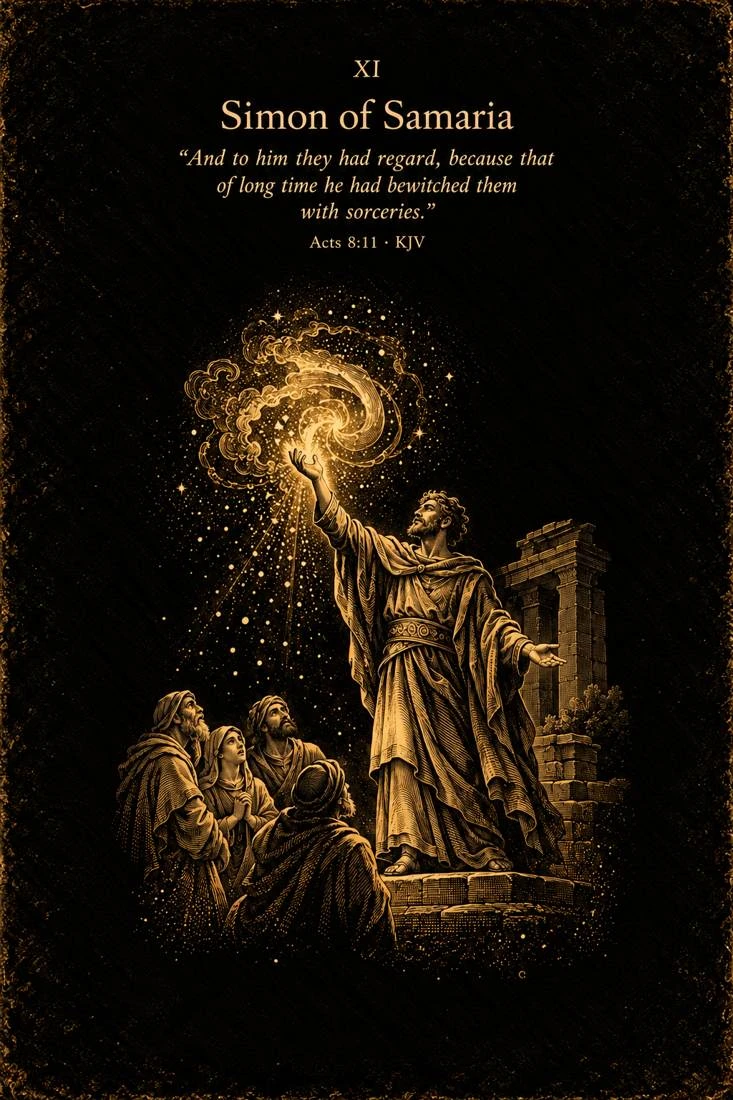 Illustration of Simon addressing a Samaritan crowd